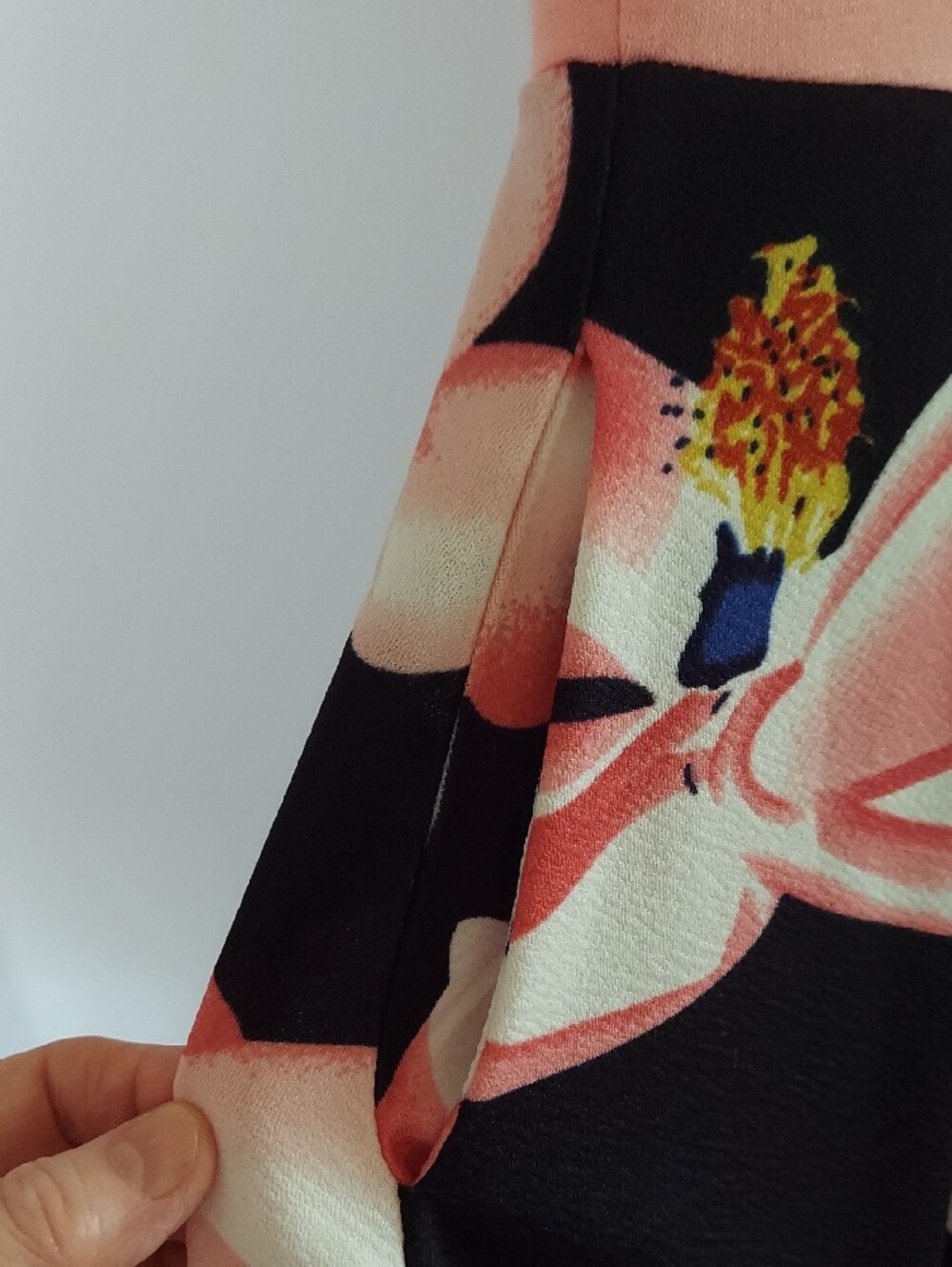 Oasis Pink & Black Floral Midi Dress Size XL - Picture 6 of 6